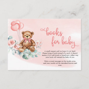 Carte D'accompagnement Eucalyptus Floral Blush Wreath Teddy Bear Baby