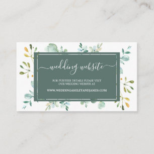 Carte D'accompagnement Eucalyptus Foliage Marine Bleu Mariage botanique