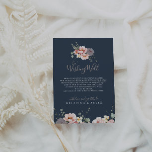 Carte D'accompagnement Eucalyptus Garden Rose Floral Mariage Wishing well