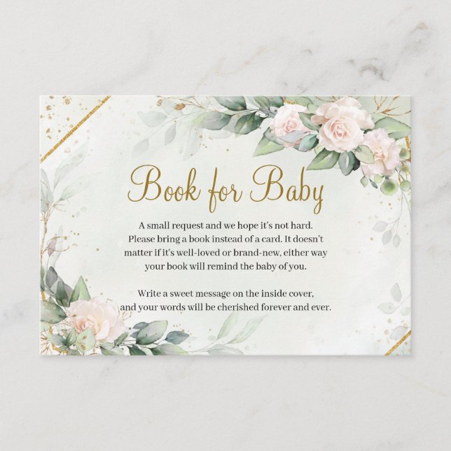 Carte D'accompagnement Eucalyptus Green Blush Rose Gold Book Demande (Devant)