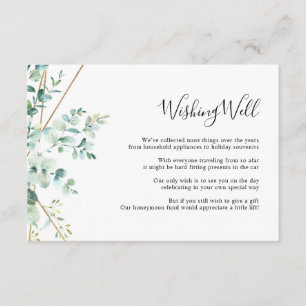 Carte D'accompagnement Eucalyptus Green Wishing Well Card
