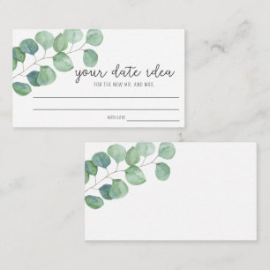 Carte D'accompagnement Eucalyptus - Idées de soirée en amoureux \ Pot à r