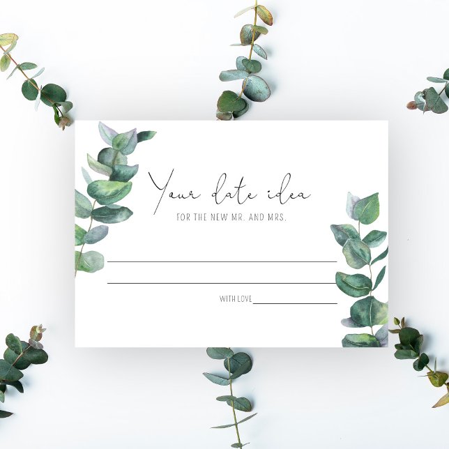 Carte D'accompagnement Eucalyptus - Idées de soirée en amoureux \ Pot de  (Créateur téléchargé)