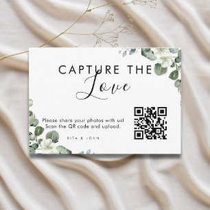 Carte D'accompagnement Eucalyptus moderne Capturer le code QR d'amour