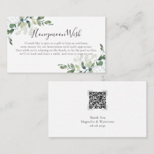 Carte D'accompagnement Eucalyptus Poem Lune de miel Souhaite QR Code