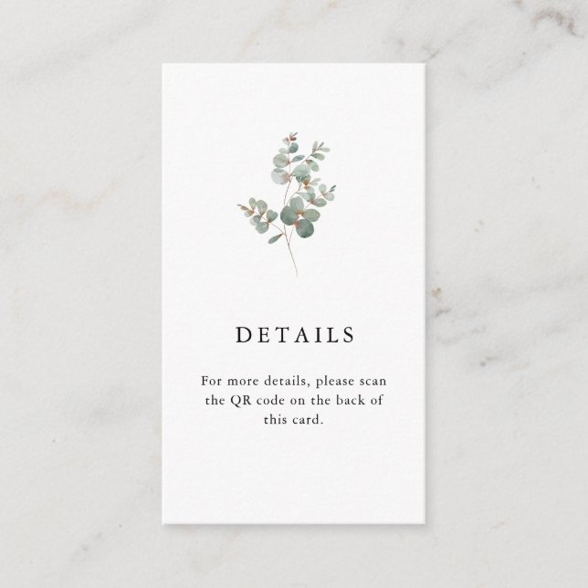 Carte D'accompagnement Eucalyptus QR (Devant)