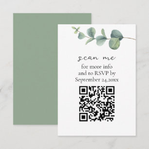 Carte D'accompagnement Eucalyptus QR Code Mariage RSVP