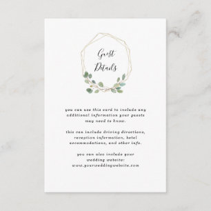 Carte D'accompagnement Eucalyptus verdure Détails du Mariage géométriqu