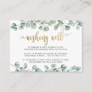 Carte D'accompagnement Eucalyptus Verdure Or Mariage Wishing well
