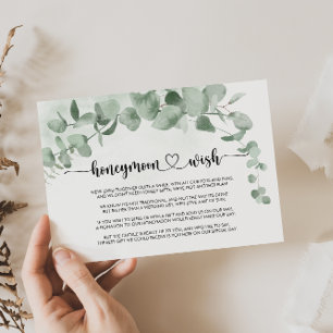 Carte D'accompagnement Eucalyptus vert classique Foliage désir lune de mi