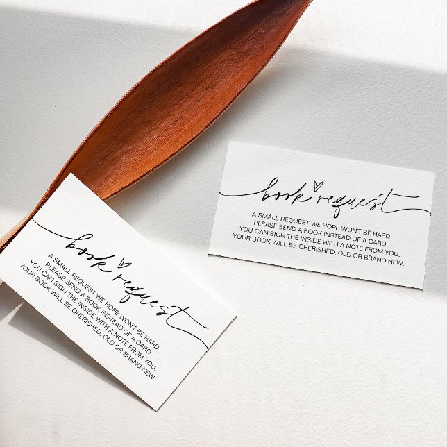 Carte D'accompagnement EVERLEIGH Minimalist Baby Book Demande Insertion (Créateur téléchargé)