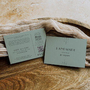 Carte D'accompagnement EVERLY Art Déco Sauge Fabrication Artisanale Comma