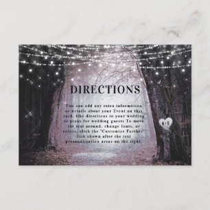 Carte D'accompagnement Evermore   Directions des Mariages forestiers ench