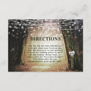 Carte D'accompagnement Evermore   Directions des Mariages forestiers ench