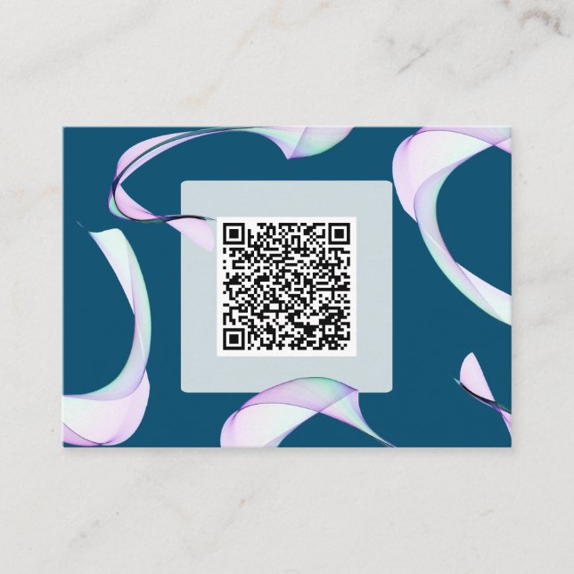 Carte D'accompagnement Exemple classique violet bleu foncé code QR RSVP (Devant)