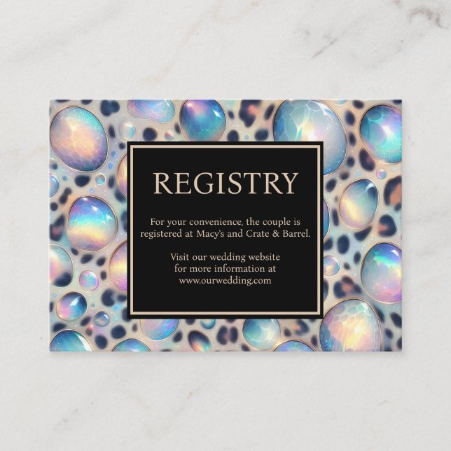 Carte D'accompagnement Exotic Posh GIft Registry Details Enclosure Cards (Devant)