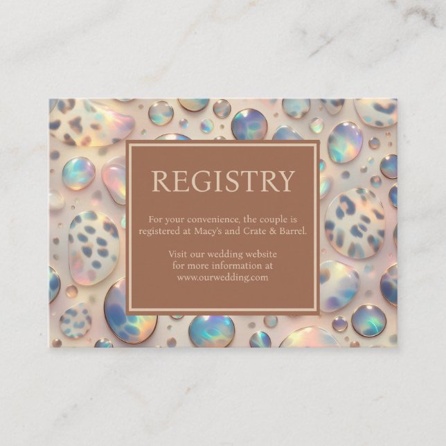 Carte D'accompagnement Exotic Posh GIft Registry Details Enclosure Cards (Devant)