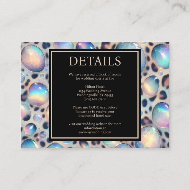 Carte D'accompagnement Exotic Posh Reception Details Enclosure Cards (Devant)