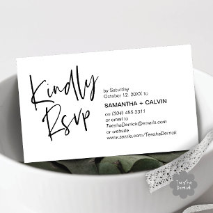 Carte D'accompagnement Faire part de mariage minimaliste moderne avec RSV