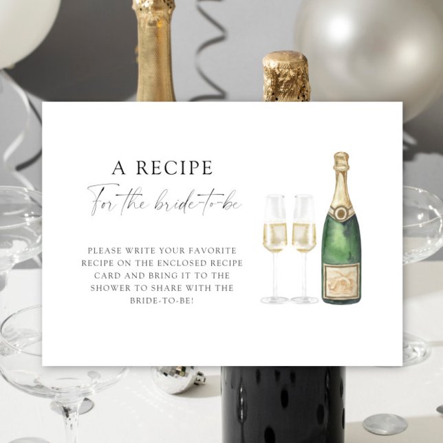 Carte D'accompagnement Faire sauter le champagne - Recette pour la future (Créateur téléchargé)