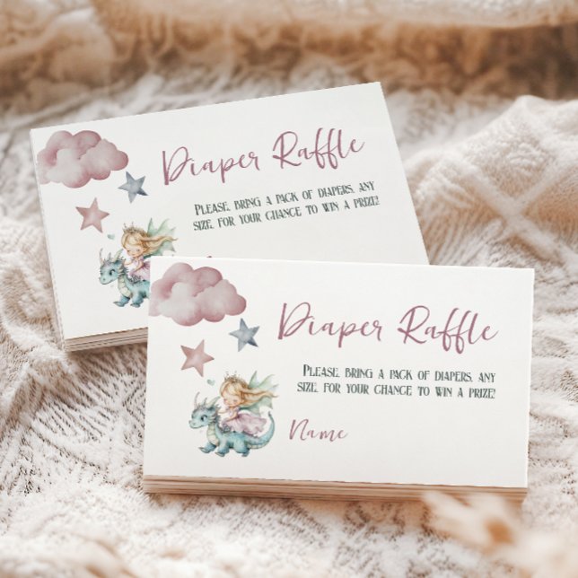 Carte D'accompagnement Fairy Dream Dragon Rose Fête de Naissance de Bébé  (Créateur téléchargé)