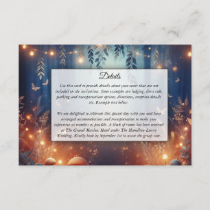 Carte D'accompagnement Fairy Lights et Moonlit Forest Magic Mariage