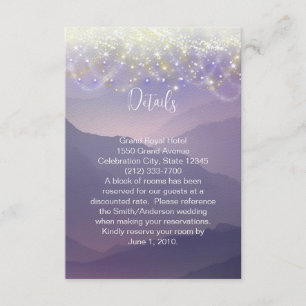 Carte D'accompagnement Fairy Lumières Violet Violet Mariage