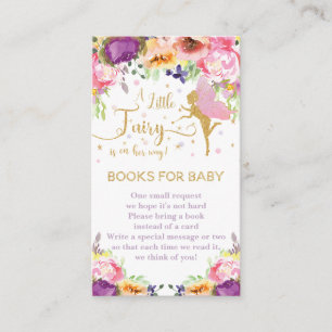 Carte D'accompagnement Fairy Purple rose Floral Apportez des livres pour 