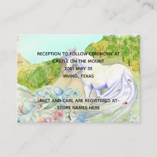 Carte D'accompagnement Fairy Tale Unicorn Mariage Information Card