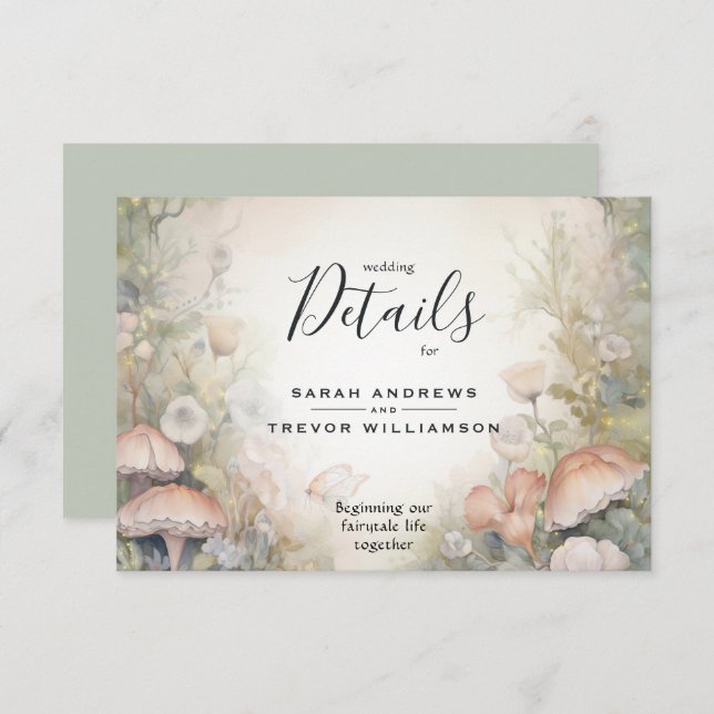 Carte D'accompagnement Fairy Tale Woodland Fairycore Romance (Devant / Derrière)