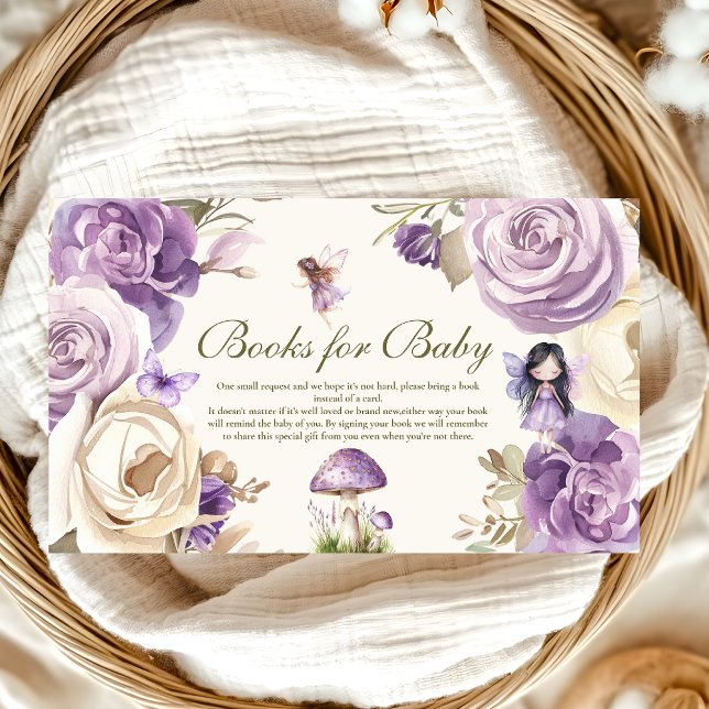 Carte D'accompagnement Fairy Woodland Girl Baby shower Livres pour bébé (Créateur téléchargé)