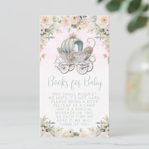 Carte D'accompagnement Fairytale Princess Carriage Floral Demande de livr