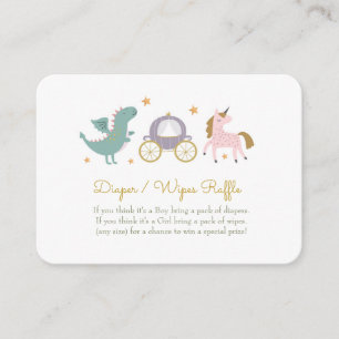 Carte D'accompagnement Fairytale Princess Diaper / Wipes Raffle Card