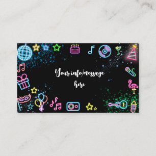 Carte D'accompagnement Faisons un anniversaire de néon fou