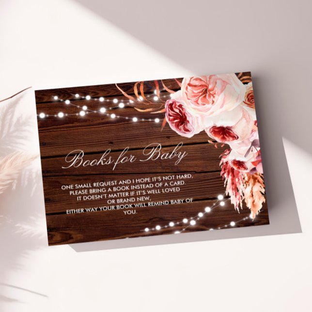 Carte D'accompagnement Fall Bohemian Rustic Wood Book for Baby Card (Créateur téléchargé)