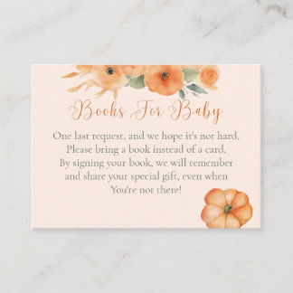 Carte D'accompagnement Fall Floral Orange Baby Shower Books For Baby