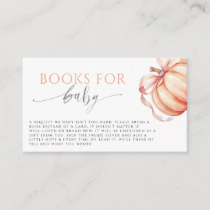 Carte D'accompagnement Fall in Love Citrouille Pink Bow Books for Baby