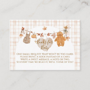 Carte D'accompagnement Fall in Love Rustic Modern Baby shower Livres