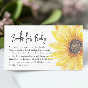 Carte D'accompagnement Fall in Love Sunflower Baby showers Livres pour bé