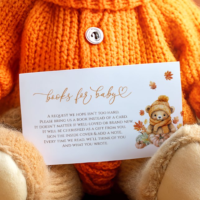 Carte D'accompagnement Fall Teddy Bear Books for Baby (Créateur téléchargé)