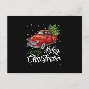 Carte D'accompagnement Famille de pyjama de Noël en camion rouge de chari