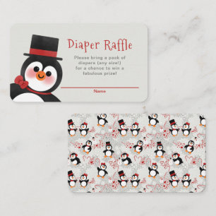 Carte D'accompagnement Fancy Tuxedo Penguin Baby shower Déchets Raffle