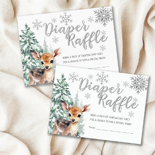 Carte D'accompagnement Faon mignon Fête prénatale de bébé d'hiver neige