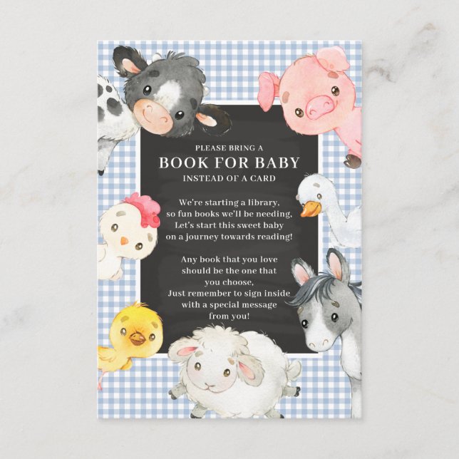 Carte D'accompagnement Farm Animaux Book for Baby Encape Card (Devant)