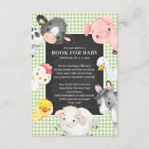 Carte D'accompagnement Farm Animaux Book for Baby Encape Card