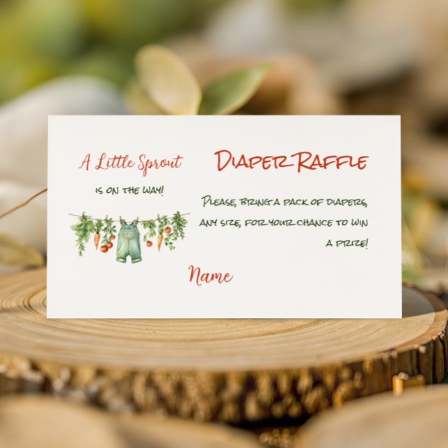 Carte D'accompagnement Farm Little Sprout Clothesline Baby Shower Diaper (Créateur téléchargé)