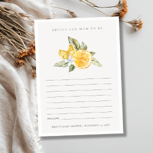 Carte D'accompagnement Faune Minimale De Citron Conseils Pour Le Baby sho