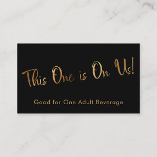 Carte D'accompagnement Faux Gold Black Décontracté Drink Billets Insertio