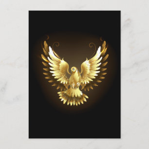 Carte D'accompagnement Faux Gold Foil Peace Dove en noir