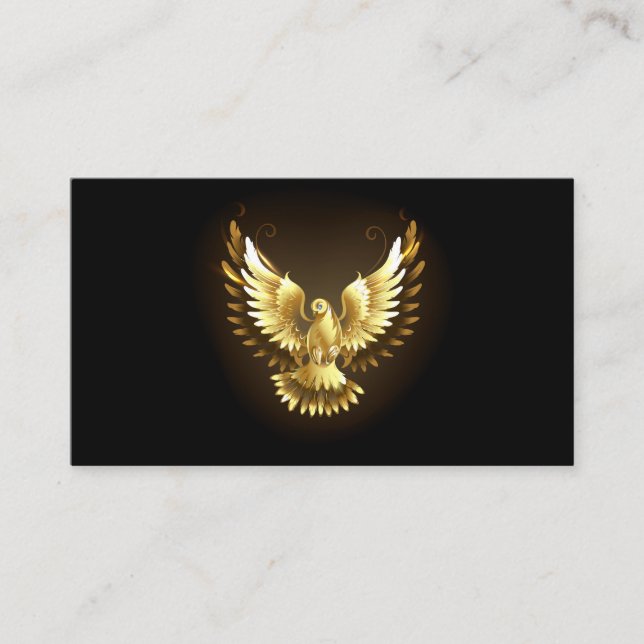 Carte D'accompagnement Faux Gold Foil Peace Dove en noir (Devant)